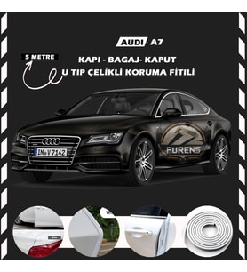 Audi A7 Oto Araç Kapı Koruma Fitili 5metre Parlak Beyaz Renk