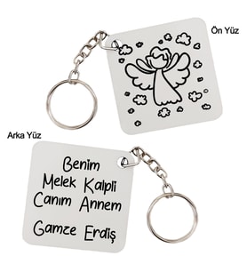 Biresimden Benim Melek Kalpli Canım Annem Anneler Günü Hediyesi İsimli Anahtarlık