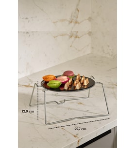 Parlak Silver Yuvarlak Sunumluk İkramlık Pasta Servis Standı Metal Ayaklı Siyah Pleksi