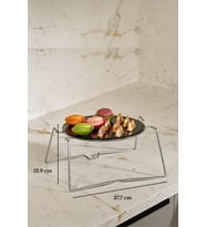 Parlak Silver Yuvarlak Sunumluk İkramlık Pasta Servis Standı Metal Ayaklı Siyah Pleksi