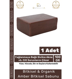 %100 Doğal Güzel Kokulu El Yüz Saç Vücut Cilt Onaran Kolajen Etkili Amber Bitkisel Sabun 1 Adet