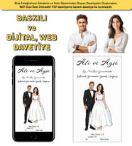 100 Adet Baskılı Davetiye+İnteraktif Dijital Davetiyeniz Hediye