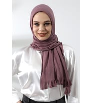 Gül Kurusu Tesettür Hazır Pratik Fitilli Pamuklu Şal