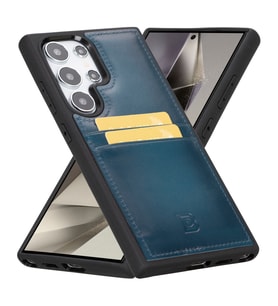 Bouletta Samsung Galaxy S24 Ultra Uyumlu Deri Arka Kapak FXCP BRN4EF (Mavi)