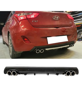 Hyundai i30 Siyah Difüzör Çiftli Yuvarlak Egzoz Görünümlü D Tip Difizör 2007 - 2021