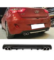 Hyundai i30 Siyah Difüzör Çiftli Yuvarlak Egzoz Görünümlü D Tip Difizör 2007 - 2021