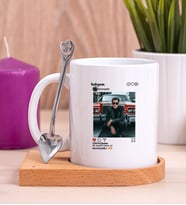 Kişiye Özel İnstagram Tasarım Fotoğraflı Ahşap Altlıklı Beyaz Kupa Bardak