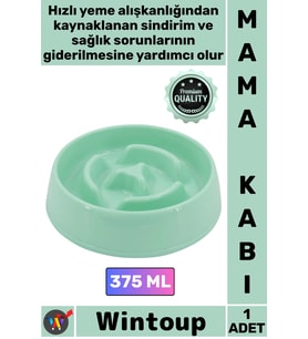 #MamaKabı Hızlı Yeme Önleyici Kedi Köpek Sağlık Dostu Kaliteli Plastik Yavaş Mama Yeme Kabı 375 Ml