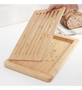 Bambu Kesme Tahtası 37x24 cm MeridyenDukkan Tepsili-Sunumluk Kesme Tahtası