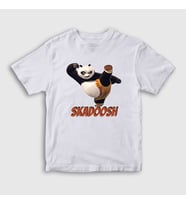 Presmono Unisex Çocuk Beyaz Skadoosh Kung Fu Panda T-Shirt 467088tt