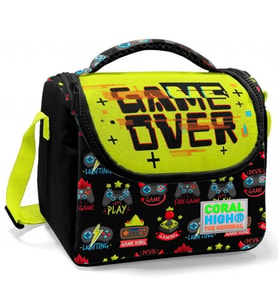 Coral High Siyah Sarı Game Over Erkek Çocuk Beslenme Çantası - Thermo Yalıtımlı