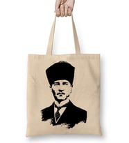 Mustafa Kemal Atatürk Bez Çanta Uzun Saplı