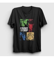 Presmono Unisex Siyah Crew Anime Cowboy Bebop T-Shirt 489731tt