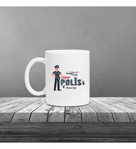 Kişiye Özel Polis Temalı  Kupa Erkek Figürlü