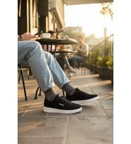 Enoch Erkek Siyah Beyaz Tabanlı Fileli Günlük Spor Ayakkabı - Nefes Alan Rahat Sneaker