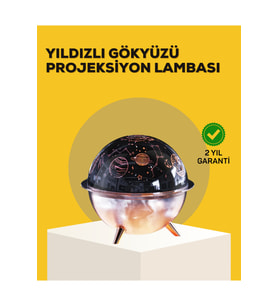 Yıldızlı Gökyüzü Efektli Uzay Temalı Nemlendirici Lamba