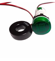 22mm Voltmetre-Ampermetre 50-500V 0-100A AC Yeşil