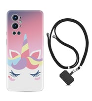 Tecno Spark 9 Pro Kılıf Silikon Boyun Askılı İpli Desenli Silikon Sweety Unicorn 1737