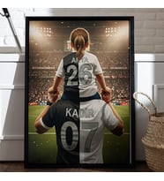Kişiye Özel Futbol Temalı Duvar Tablosu / Aile ve Taraftarlar İçin Özel Hediye / Taraftar Hediye / Beşiktaş / Fenerbahçe / Galatasaray (Beyaz)