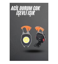 Mey İthalat® El Feneri LED Anahtarlık Çok Fonksiyonlu Mini Çakmak Özellikli