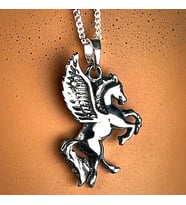 Gümüş Pegasus Kolye 925 Ayar Gümüş Pegasus Figürlü Erkek Kolye Kanatlı At Kolye