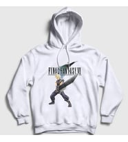 Presmono Unisex Beyaz Cloud Strife Final Fantasy Vii Kapüşonlu Sweatshirt 434737tt