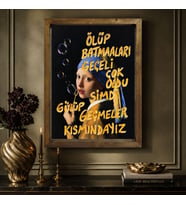 BK Gift Vintage Klasik Sanat Esprili Sözlü Masif Ahşap Çerçeveli Dekoratif Tablo - 25