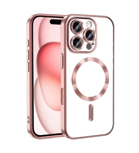 Lexroo iPhone 16 Pro Kılıf Kamera Korumalı M-safe Wireless Şarj Özellikli Demre Kılıf - Rose Gold