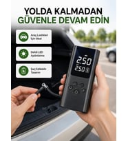 Usb Şarjlı Taşınabilir Hava Kompresörü Dijital Ekranlı