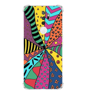 PrintiFy Oppo A5 2020 Uyumlu Retro Color 4 Baskılı Şeffaf Köşe Korumalı Antişok Kılıf