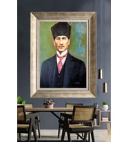 Gümüş Çerçeveli Atatürk Tablo ds60