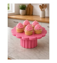 Cupcake Standı 24 CM Kurabiye Standı - Dekoratif Sunum Servis Tatlı Standı Pembe