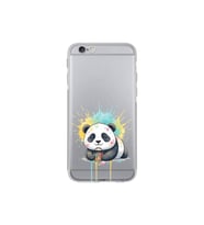 iPhone 6 ile Uyumlu Splash Panda Tasarımlı Şeffaf Silikon Kılıf