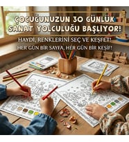 Çocuk Boyama Kitabı Eğitici Çocuk Aktivite Kitabı A4 30 Sayfa 30 Farklı Boyama İçeriği