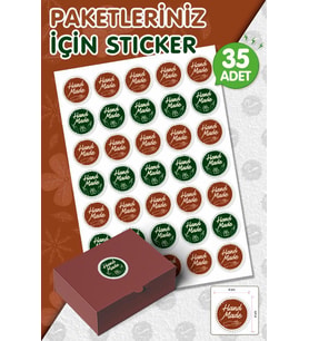 Hand Made Sticker 35 adet 4cm Hand Made Yapışkanlı Etiket-T987