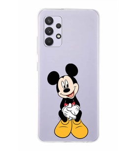 Samsung Galaxy A32  Kapak Mickey Mouse Tasarımlı Şeffaf Silikon Kılıf