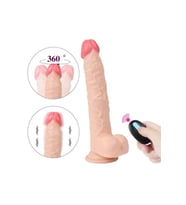 23 cm Oynar Başlı Uzaktan Kumandalı Titreşimli Dildo - Jeff