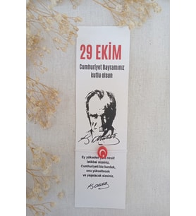 5 Adet Atatürk Silüet Türk Bayrağı Bileklik & Kitap Ayracı - 29 Ekim Hediye 