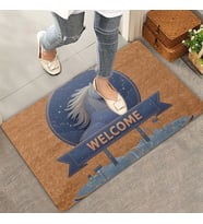 Valerine Life Fütüristik At Welcome Kapı Önü Paspası 45x70cm (Kahverengi)