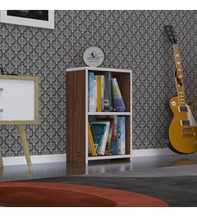 Kenzlife kitaplık süper ga 060*40*19 cvz 2 katlı tek bölme ofis mutfak banyo dolabı arkalıksız (Karışık)