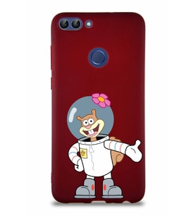 Huawei P Smart Soft Premier Kapak Sandy Tasarımlı Silikon Kılıf - Mürdüm (Şeffaf)