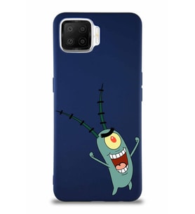 Oppo A73 Soft Premier Kapak Plankton Tasarımlı Silikon Kılıf - Lacivert (Şeffaf)