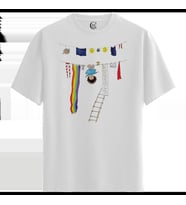 Cosmic Laundry - %100 Pamuklu Kadın Beyaz Tişört - Premium Quality (Siyah - Beyaz)