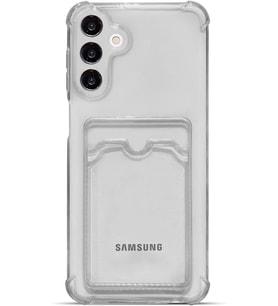 Teknomoda Samsung Galaxy S25 FE Kılıf Kartlıklı Anti Şok Korumalı Şeffaf Silikon Füme Koyu Şeffaf