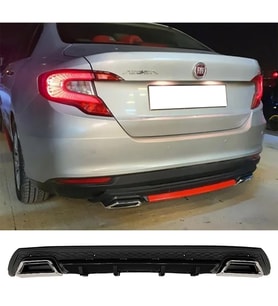Fiat Egea Sedan Siyah Difüzör Çiftli Kare Egzoz Görünümlü D Tip Difizör