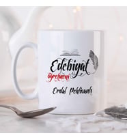 Kişiye Özel Edebiyat Öğretmeni Kupa Bardak HA09 (Beyaz - Beyaz)