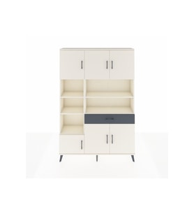 Arges Dolap 10 Raflı Tek Çekmeceli 6 Kapaklı 132x30x195 Aytaşı-Aytaşı/Antrasit