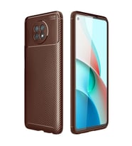 Xiaomi Redmi Note 9 5g Kılıf Auto Focus Karbon Kapak - Kahverengi