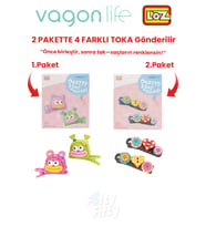 4'lü Saç Toka Seti Önce Birleştir,Sonra Tak (2 Paket 4 Adet Gönderilir) Yapı Toka Seti FF (Lacivert-Beyaz)