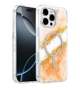 Onegif iPhone 16 Pro Max Lotus Simli Magsafe Kapak - Turuncu